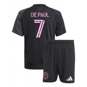 Inter Miami Rodrigo De Paul #7 Udebanetrøje Børn 2025-26 Kortærmet (+ Korte bukser)
